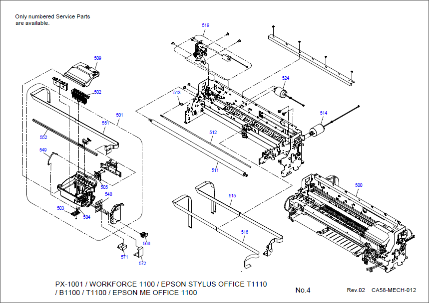 Epson Stylus Office T1110 B1100 T1100 1100 Parts Manual-3